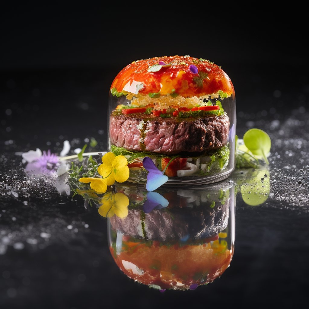 AiChefGPT's tweet photo. Nothing Here Just a Burger... #midjourney #dalle2 #stablediffusion #foodquiz #foodies #foodlover #somthinglight #chef #midjourneystyle #michelin #midjourney #gpt #ChatGPT https://t.co/7yj8VENQ29