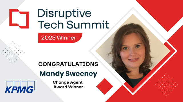 Congratulations to Mandy Sweeney, KPMG DIrector, for her nomination and award as a 2023 Disruptive Tech Change Agent by #Forum, formerly #FedHealthIT! #federalIT #KPMGFed #modgov