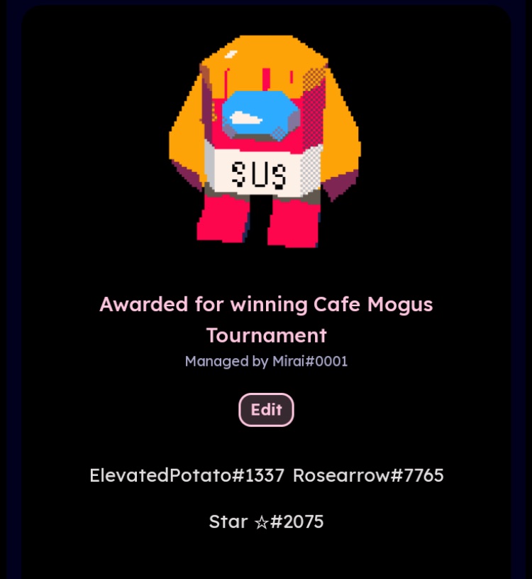An added update for the Cat Girl Café! We’ve added another possible badge to earn: it’s not part of any tournaments yet, but there will be an announcement about how to receive it in the future! Stay tuned…