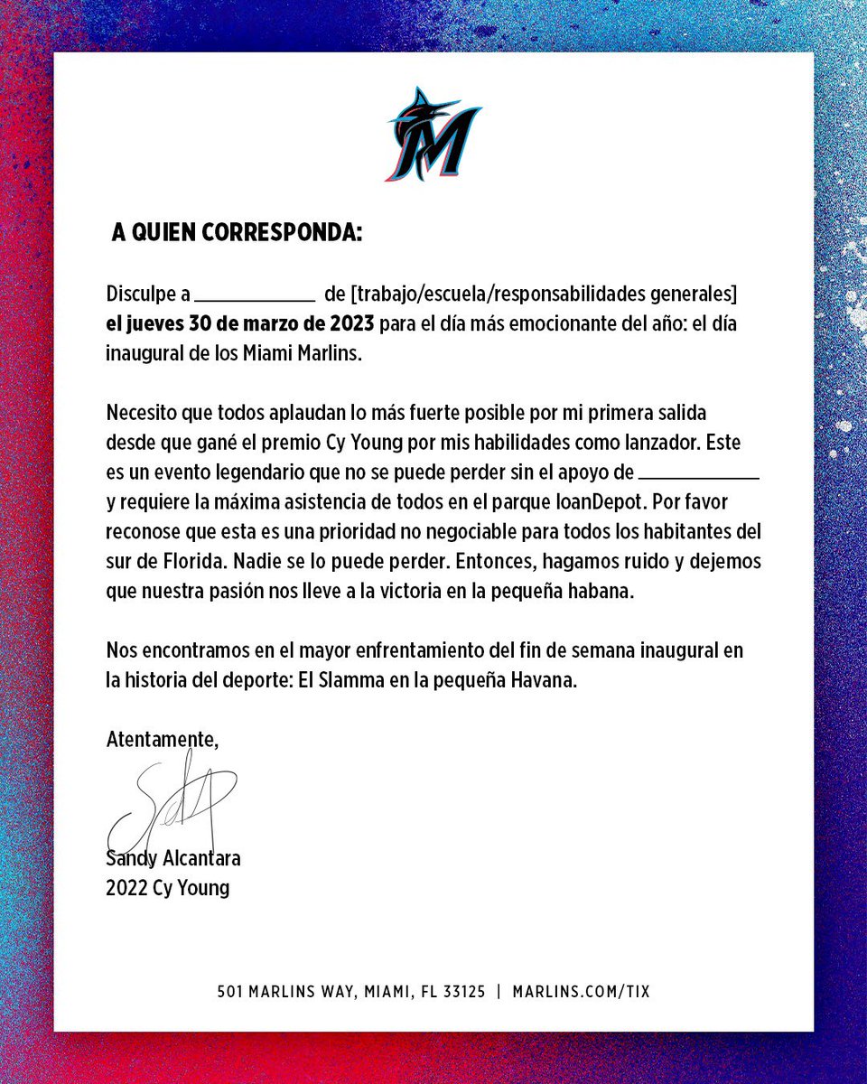 Marlins's tweet photo. *sets out of office response* 

See you at @loanDepotpark: https://t.co/5rOTQv6054 https://t.co/7Lza3YNMhs
