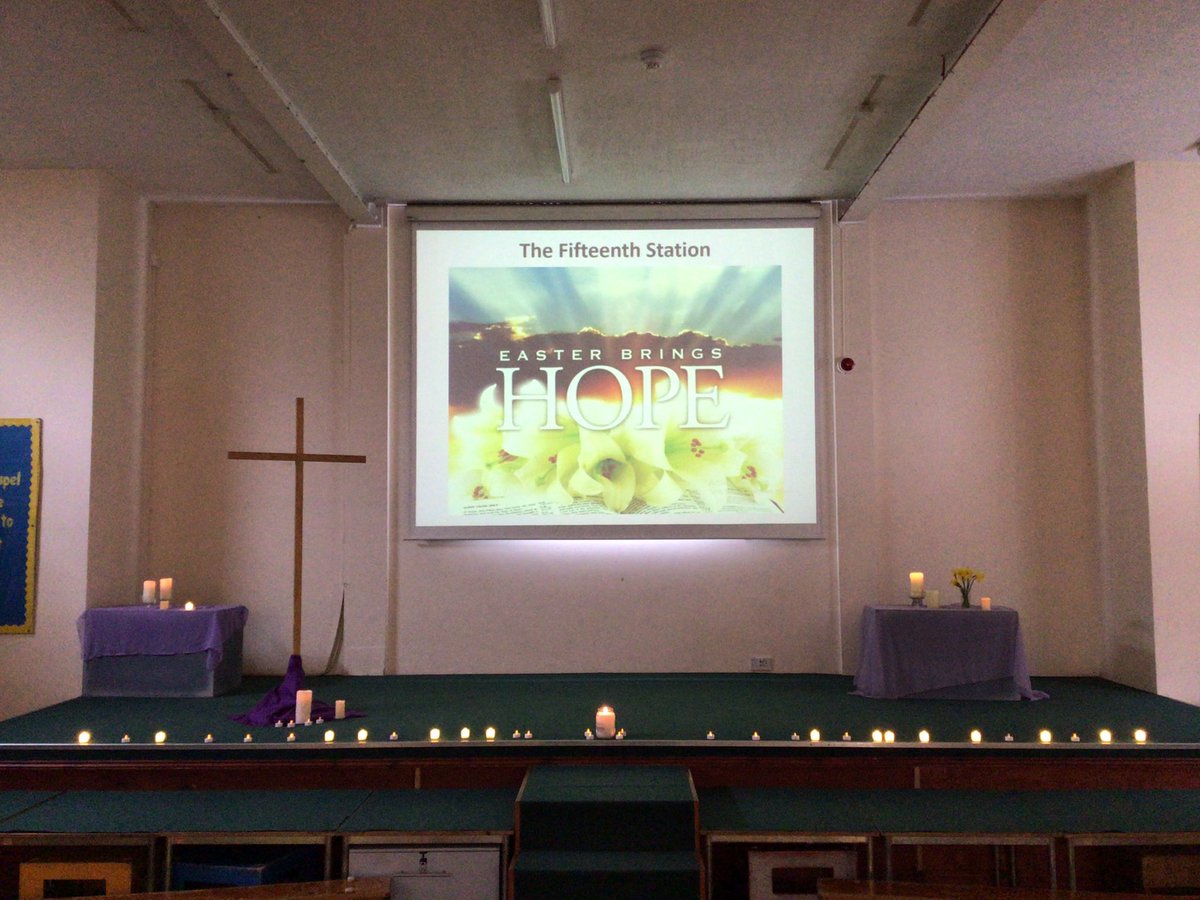 A lovely prayer service today attended by the whole school, parents, parishioners and governors where we reflected and prayed after each station. #passionofchrist #stationsofthecross #lent #prayer #journeywithchrist #faith ✝️