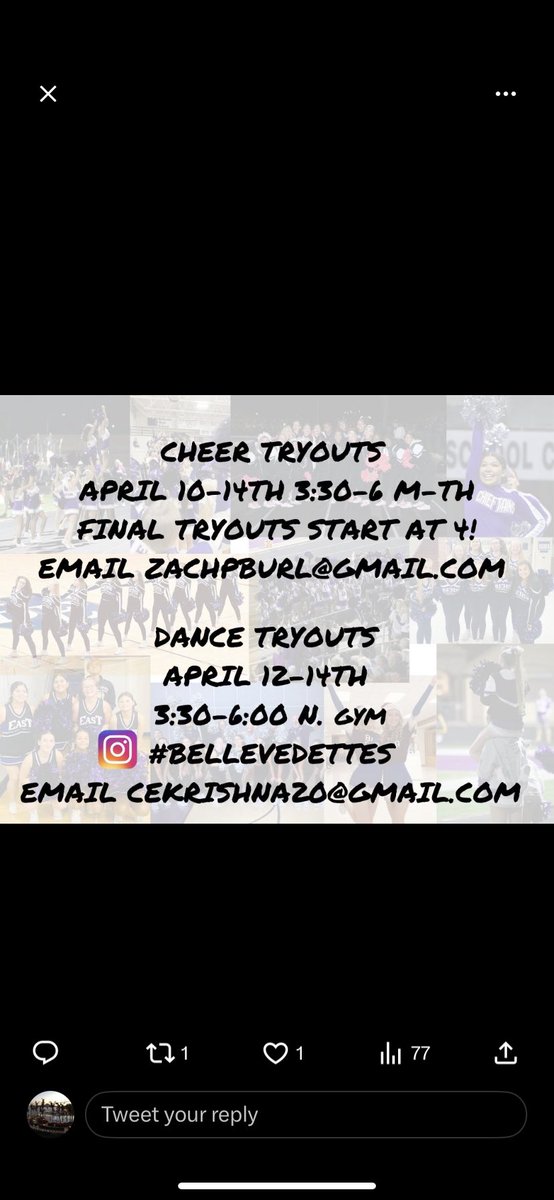 Cheer and Dance Tryout Information: