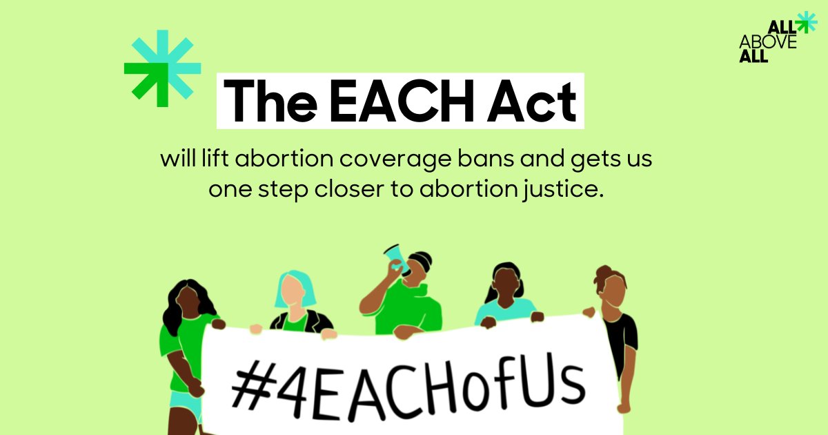 Today, leaders in the U.S. Senate introduced the EACH Act to ensure we can all access abortion care however much money we make ––and end the decades-old Hyde Amendment. #4EACHOfUs #BeBoldEndHyde