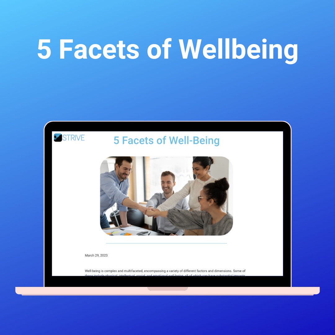 onestriveapp's tweet photo. Did you know that there are different facets of well-being? As an employer, it's important that you know the differences between them so that you can promote and encourage your employees to take care of themselves. Read our latest blog to learn more! https://t.co/PmGVp6Miuo https://t.co/sj3pZGD1V4