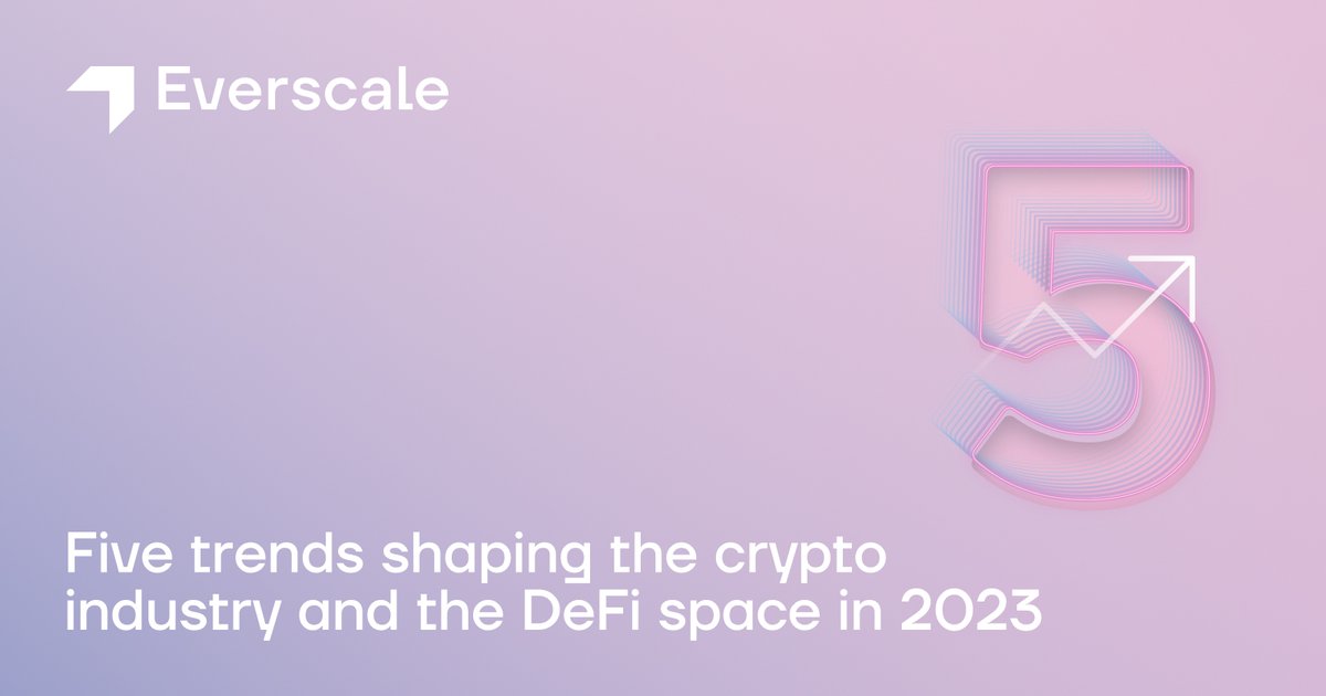 The crypto industry is not standing still 

We invite you to dive into 5 trends shaping the industry and the DeFi space in 2023 with expert opinions from <a href="/alexfilatoff/">Alex Filatov</a>, CEO <a href="/Everx_dev/">EverX</a> 🚀

Read the article in our blog 👇
blog.everscale.network/other/five-tre… 🔗