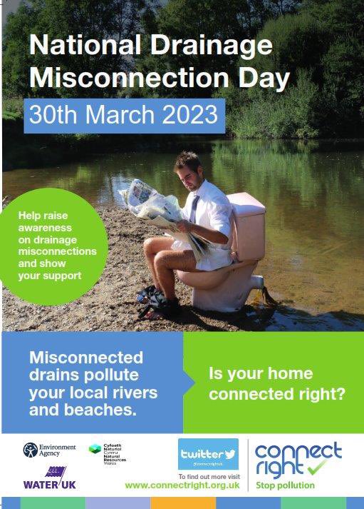 Did you know it's #NationalDrainageMisconnectionDay2023 tomorrow, Please follow us and help us raise awareness throughout the day. Visit our website ConnectRight.org.uk  for further information on Drainage misconnections