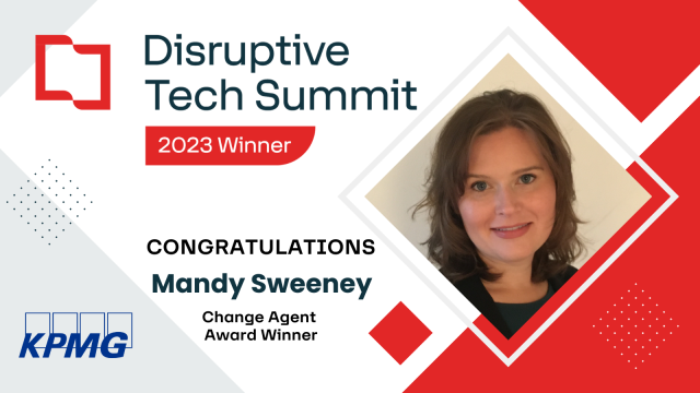 Congratulations to our own Mandy Sweeney, KPMG Director, for her nomination and award as a 2023 Disruptive Tech Change Agent by #Forum, formerly #FedHealthIT! #federalIT #KPMGFed #modgov