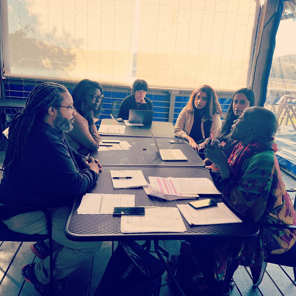 Coaches and facilitators’ last huddle the hour before welcoming the 2023 Mosaic Fellows for our next 5 days together. We are coming with heavy hearts and with the Covenant School community in Nashville in our hearts. ❤️ Our changemaking work feels even more urgent.