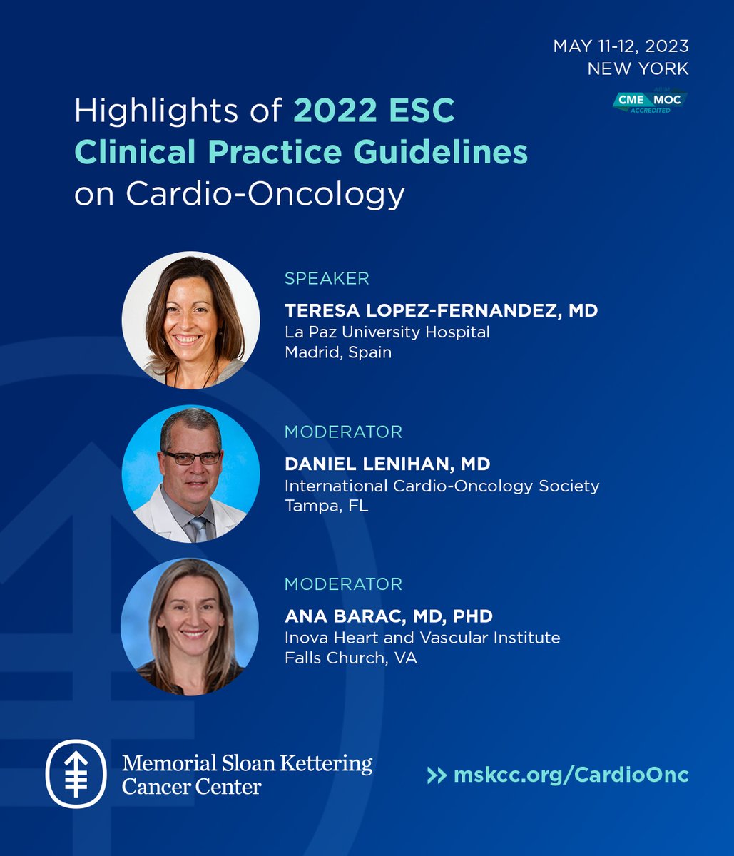 Jennifer Liu (@jliu_mskcardonc) on Twitter photo Key opinion leaders <a href="/TeresaLpezFdez1/">Teresa Lopez Fernandez</a> <a href="/AnaBaracCardio/">Ana Barac, MD, PhD, FACC, FAHA</a> <a href="/ICOSociety/">International Cardio-Oncology Society</a> to present <a href="/escardio/">European Society of Cardiology</a> #CardioOnc guidelines @MSKCardioCME. Engage with experts to learn best practices <a href="/Dr_Mike_Fradley/">Mike Fradley, MD</a> Discounted rate ends 3/31. Register today. bit.ly/CardioOnc2023 Key opinion leaders <a href="/TeresaLpezFdez1/">Teresa Lopez Fernandez</a> <a href="/AnaBaracCardio/">Ana Barac, MD, PhD, FACC, FAHA</a> <a href="/ICOSociety/">International Cardio-Oncology Society</a> to present <a href="/escardio/">European Society of Cardiology</a> #CardioOnc guidelines @MSKCardioCME. Engage with experts to learn best practices <a href="/Dr_Mike_Fradley/">Mike Fradley, MD</a> Discounted rate ends 3/31. Register today. bit.ly/CardioOnc2023