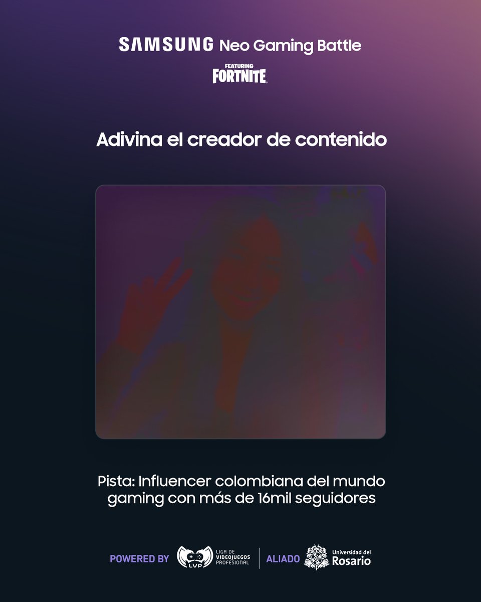 Les traemos una adivinanza para que se parchen un ratico en este ombligo de semana 🔮

¿Quién es la influencer que nos estará acompañando en el #SamsungNeoGamingBattle? 🤔 💭

Dejen su respuesta en los comentarios⏬

#NeoQLEDGamingTV #DanGanasDeJugar #SamsungxLVP