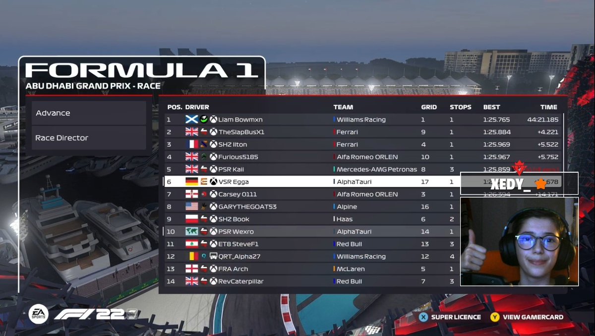 WOR ABU DHABI 🇦🇪
Q: P17 (Quali ban) -> R: P6
Spun in lap 2 because I was an NPC again.. 😭 Was 4 seconds behind everyone but made a good recovery 😄 Great damage limition and lets see next week in Imola 🤩🔥 And thank you for engineering @VSR_NNath! 🐐