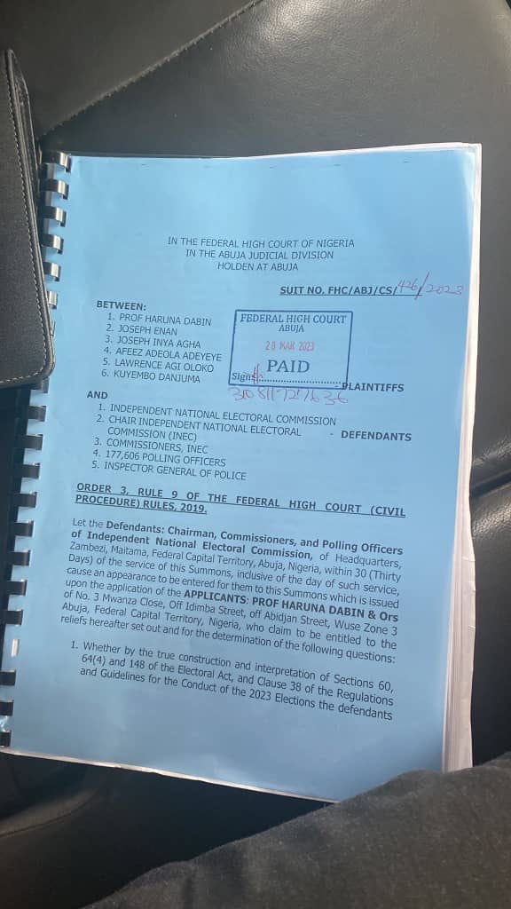 🔥 Breaking: First time in history. All the 177,000 Polling Unit Officers have been charged to court.  This is the best law suit in 2023.  Take all of them to court for the broad daylight brutal rigging.   Confession time incoming! #BusinessUnusual