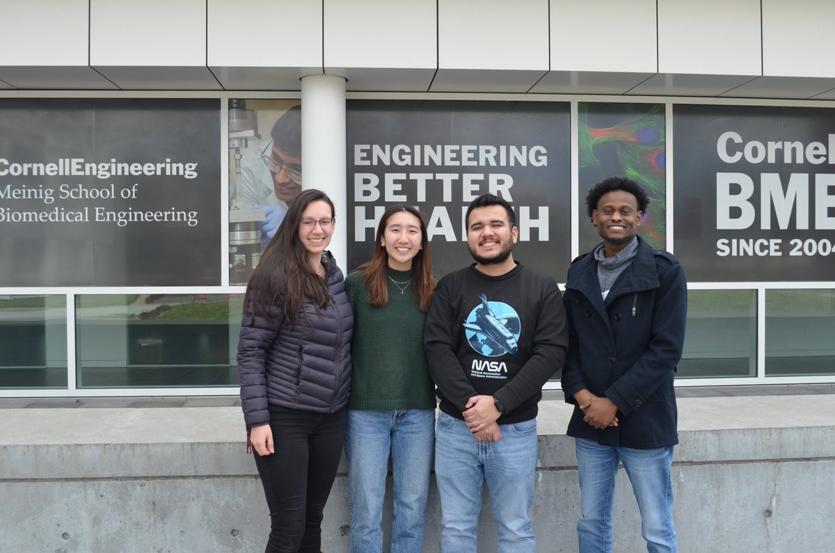 Thrilled to announce that the awesome students in the @BonassarLab won 4 NSF Graduate Research Fellowships! Congrats to @charlotteyilee @cyurrea_ @salmanomatan @FortinAiyana! We are so proud of you! @CornellBME @CornellMAE #NSFGFRP