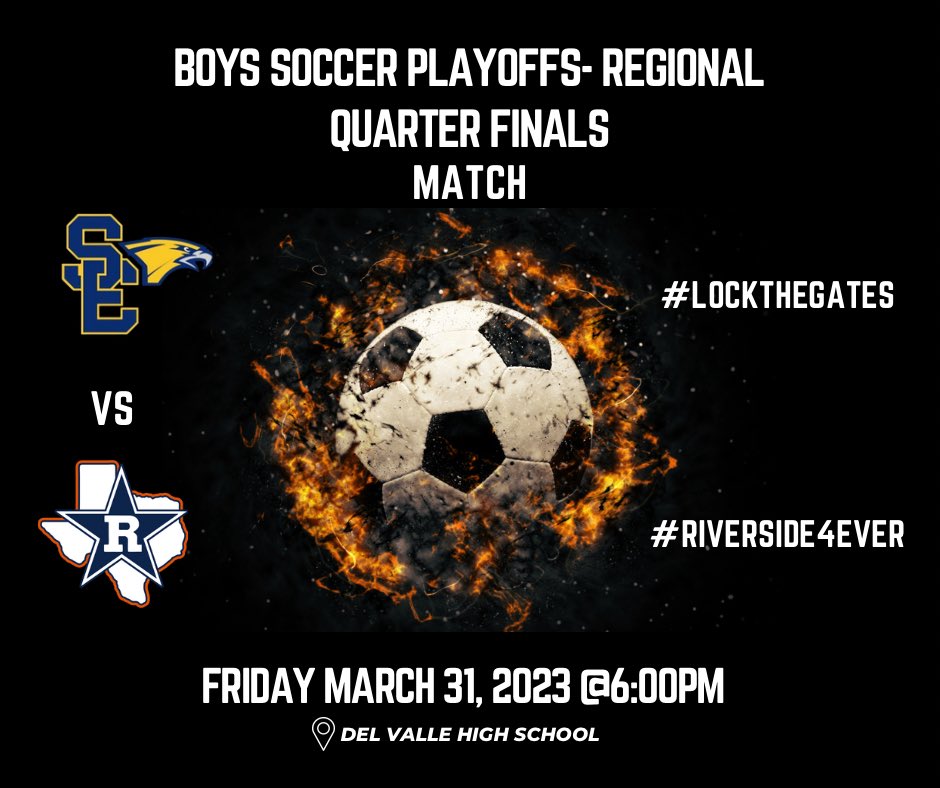 ‼️Calling all Rangers‼️ Let’s pack conquest stadium 🏟️ as we support our boys varsity soccer team ⚽️ as they take the San Elizario Eagles! Ticket Prices: $5.00 Adult / $3:00 Students. This Friday. #riverside4ever #Lockthegates