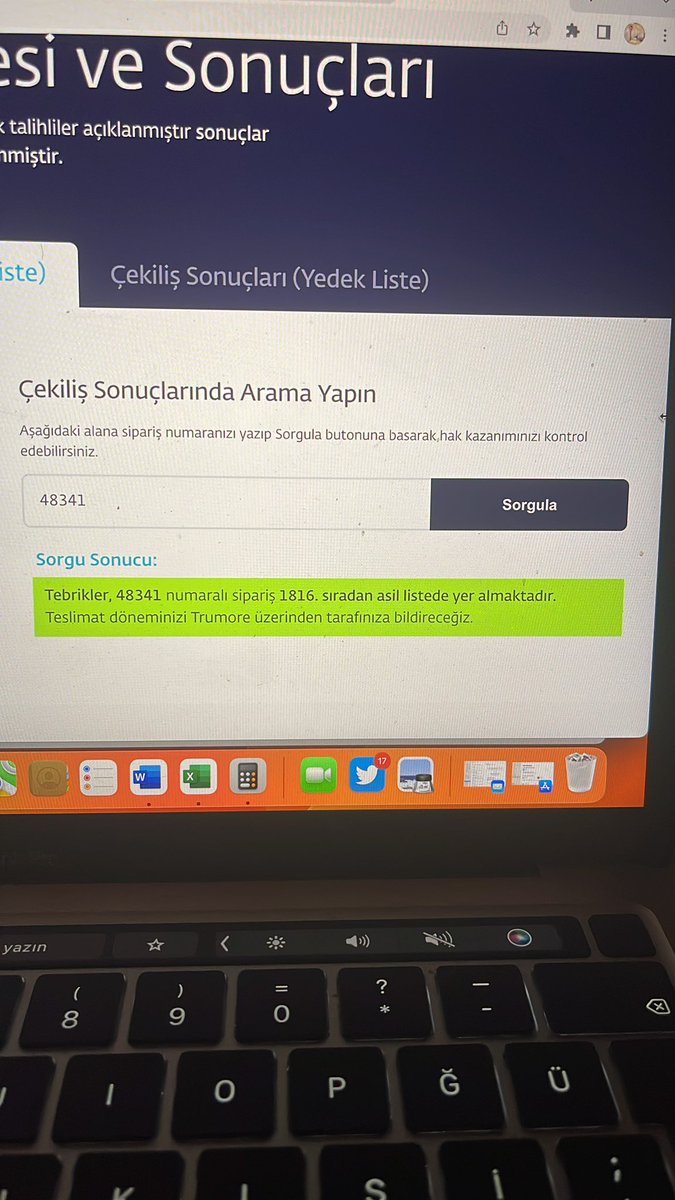 Yerli otomobile güvendim ve çekilişe katıldım kırmızı 523 km menzilli full paket aracı bekliyorum🙂 #togg
