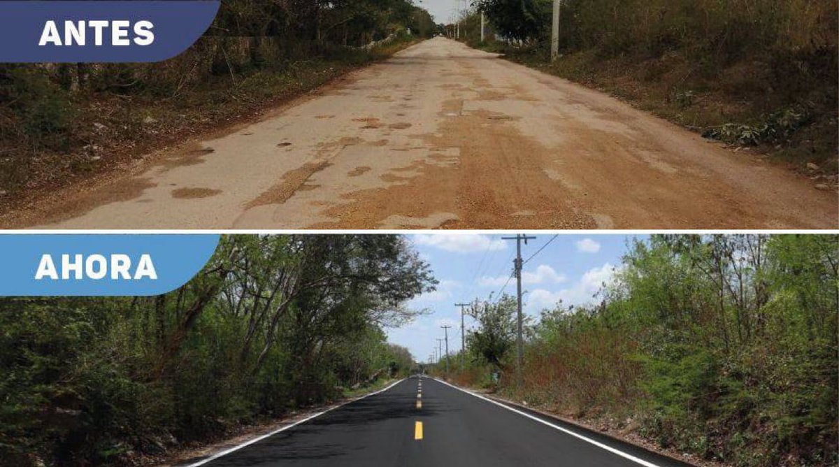 MauVila's tweet photo. También entregamos los trabajos de reconstrucción de 3.1 km de calles del camino #Umán-#Tebec, el cual no había sido reparado desde hace 20 años. En equipo ofrecemos a las familias yucatecas vialidades seguras y transformamos su calidad de vida. https://t.co/fDLn2ZB1mh