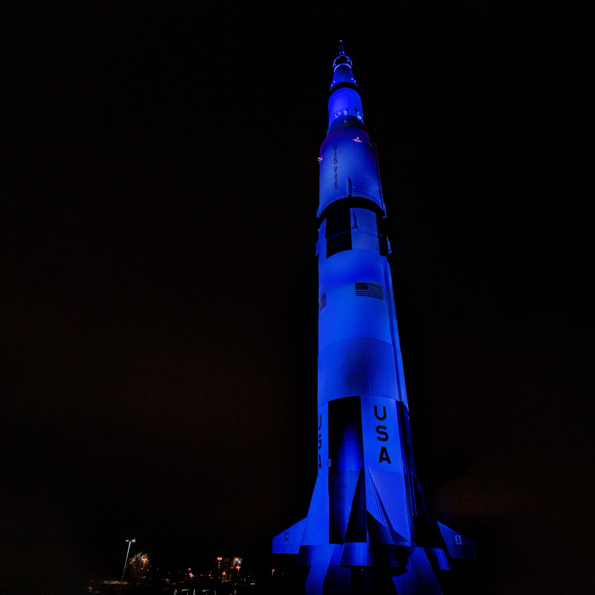 Tonight, we will light the Saturn V in honor of Huntsville Police Officer Garrett Crumby, who lost his life on duty, and for Officer Albert Morin, who was critically injured. We are deeply saddened by this tragic event and are grateful for all HPD does for us and our community.