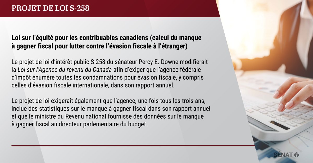SenatCA's tweet photo. Plus tôt aujourd'hui, le projet de loi #S258 du sénateur @PercyDowne a été déposé et lu pour la première fois : https://t.co/sGILhclzDS
#SenCA #PolCan https://t.co/8aDYVnDvgB