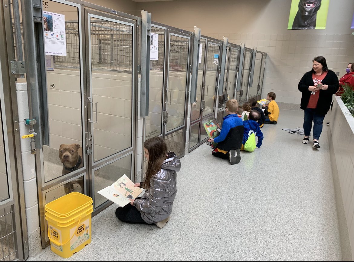 DisneyDolphins's tweet photo. Fourth grade took a field trip to the Humane Society and read to the dogs who are looking for a home! #disneydolphins #Proud2bMPS https://t.co/DysZqOOUEi