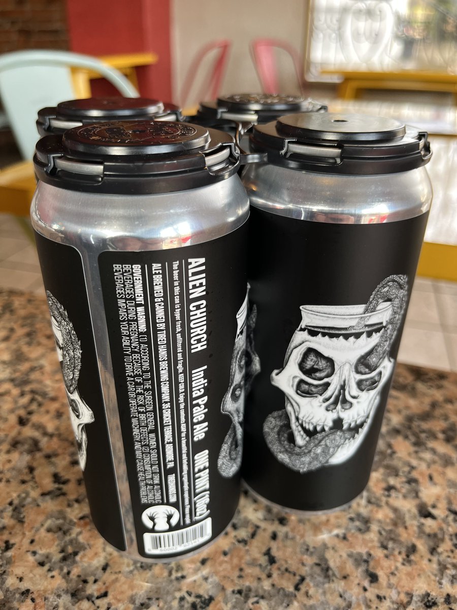 VillaCapriPizza's tweet photo. Super excited to finally get Tired Hand's Alien Church at Villa! One of the best hazy IPAs around and right from Ardmore! 16 oz. cans available at the bar and for takeout!  Draft coming soon!  Let's go to Villa! https://t.co/u084iHT4WE