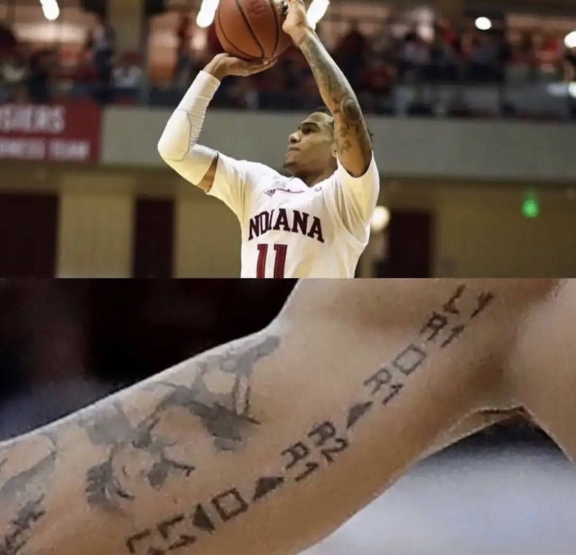 scubaryan_'s tweet image. this dude got the hardest tat I’ve ever seen a basketball player have 😭😭