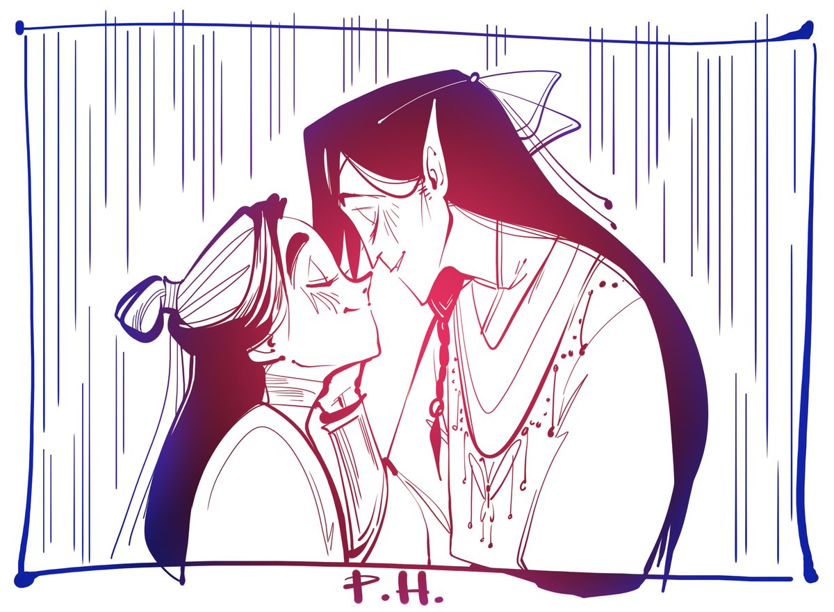 RN200010's tweet photo. Смотрите! 
Любятся💖💖💖😊
#tgcf #hualian https://t.co/DvaLp17W4Y