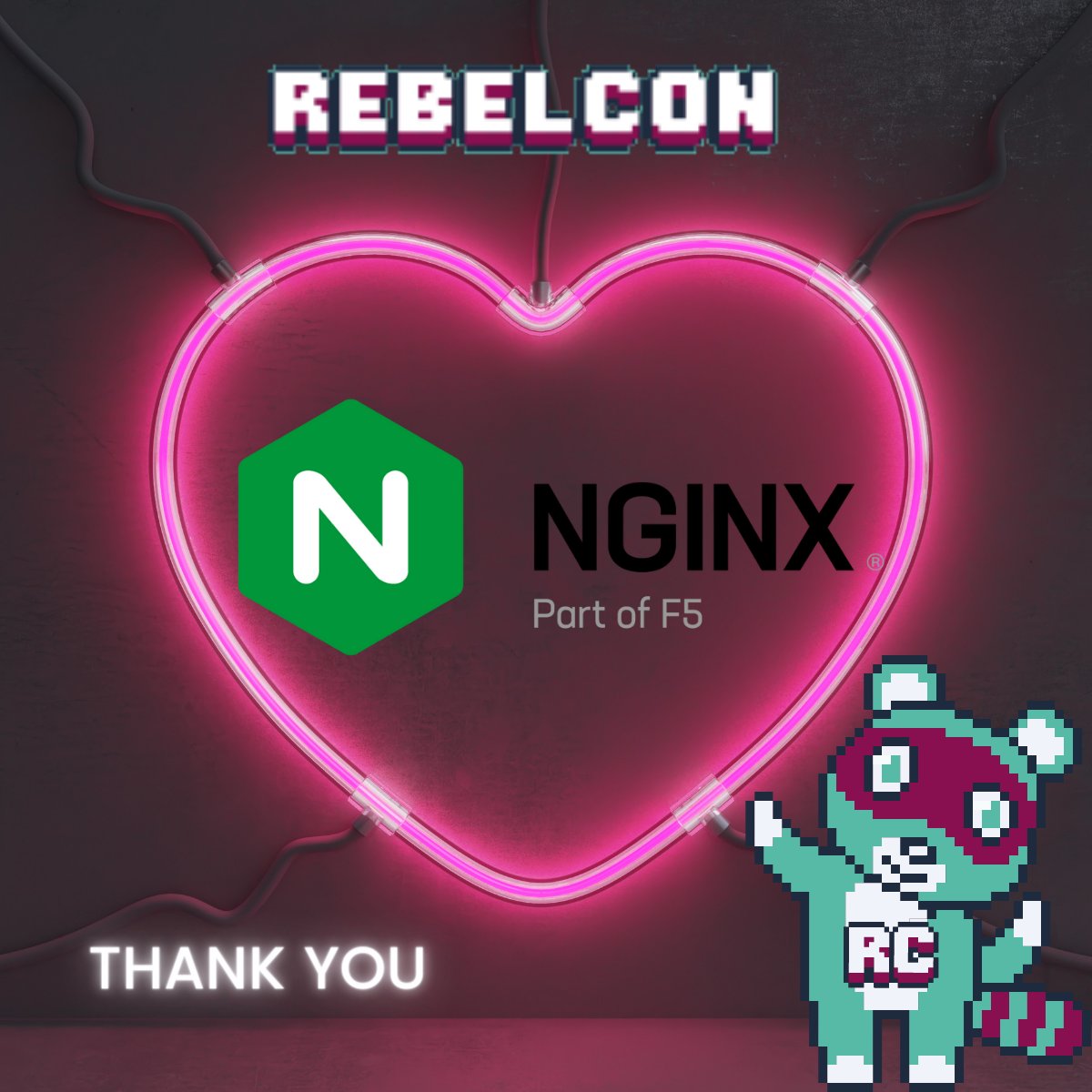 👏Huge thank you to <a href="/nginx/">NGINX</a> for your support this year. Thank you also to <a href="/oliveromahony/">Oliver O'Mahony</a> and Tom Meany who join the speaker lineup! 
🎟️rebelcon.io/buy-tickets/