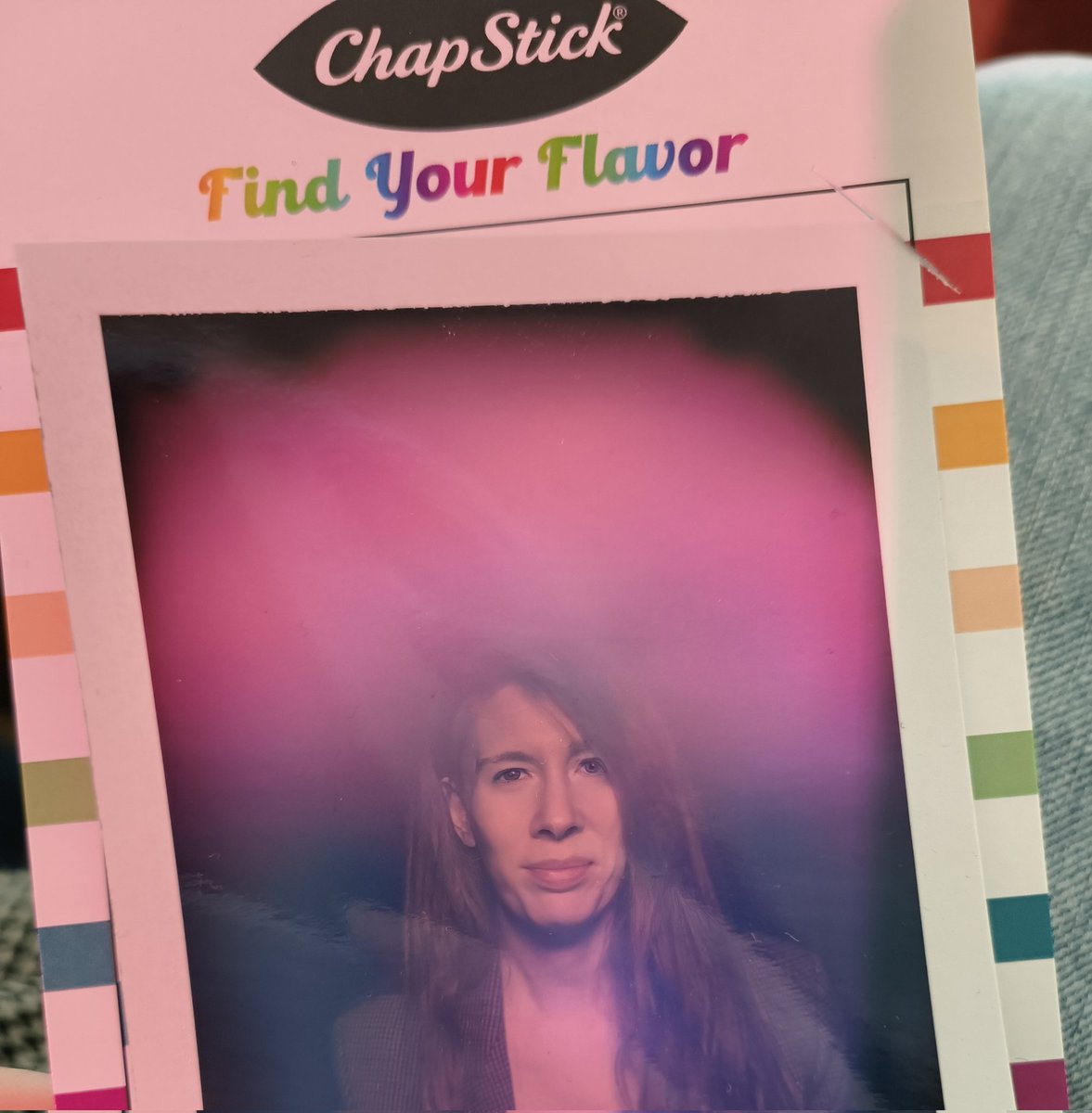 HelenaStone's tweet photo. To celebrate the new #chapstick flavors, my photo was taken with a special device that captures the colors of your current energy #hellohaleon photo by @Radianthuman https://t.co/KnPks9LhpI
