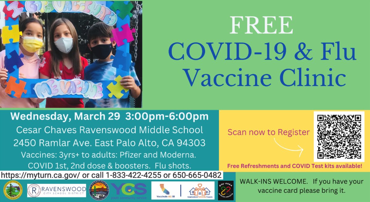 LegalAidSMC's tweet photo. Don't miss the final community vaccine clinics in EPA today! ¡No se pierda hoy las últimas clínicas comunitarias de vacunación en EPA! Los Robles - Ronald McNair Academy (5:30 pm - 8:00 pm) &amp; Cesar Chavez Ravenswood Middle School (3:00 pm - 6:00 pm) https://t.co/coEsx5GYah