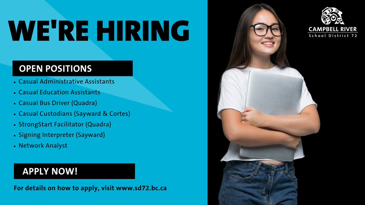 CRSD72's tweet photo. Know a few good people who could be a fit for any of these roles? Send them our way! #CRSD72 is looking to fill these available positions. For info and to apply today - https://t.co/7zojb7E4vv https://t.co/q4FGG9Ld0E