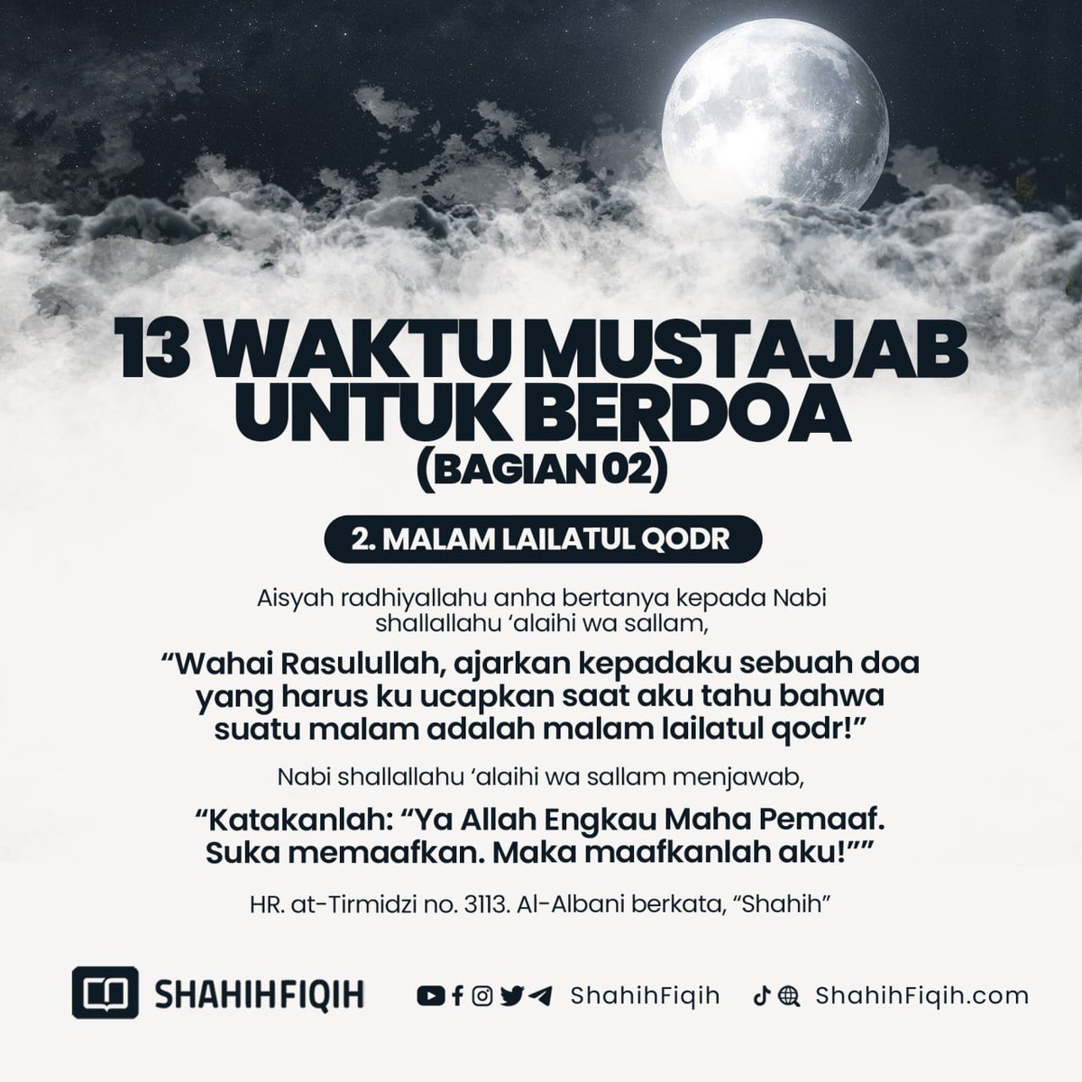 ShahihFiqih's tweet photo. 13 WAKTU MUSTAJAB UNTUK BERDOA (bagian 1) lanjutan di twit berikutnya https://t.co/BSJAmpg5bS