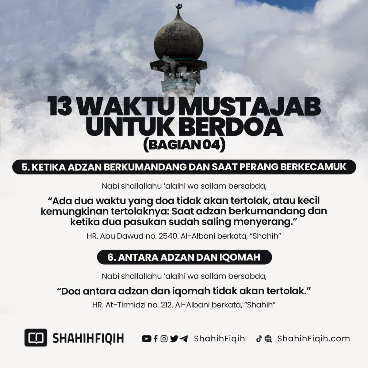 ShahihFiqih's tweet photo. 13 WAKTU MUSTAJAB UNTUK BERDOA (bagian 1) lanjutan di twit berikutnya https://t.co/BSJAmpg5bS