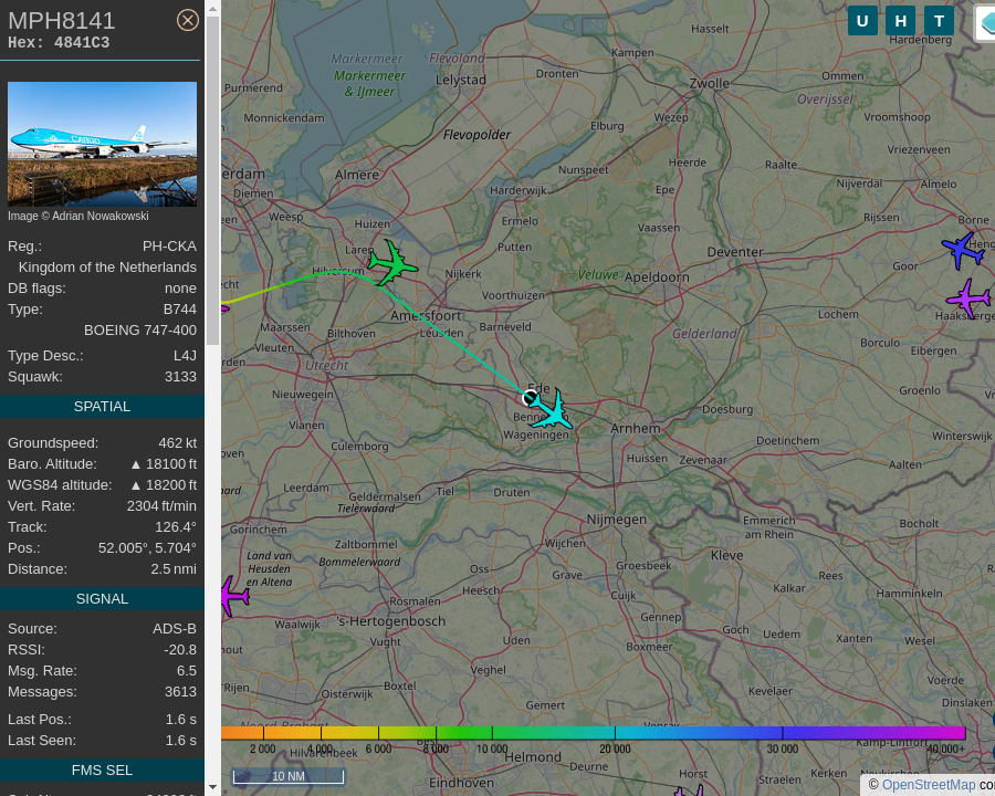AboveEde's tweet photo. #MPH8141 PH-CKA 747 406ERF Martinair Holland AMS-CAI Amsterdam Airport Schiphol to Cairo International Airport: 0.1 mi away @ 17375 ft and 88.0° frm hrzn, heading SE @ 537.1mi/h 23:16:37. #AfterHours #FlyingFast #OverPutney #Putney #SW15 #ADSB #dump1090 https://t.co/Ja5GJXqqpQ