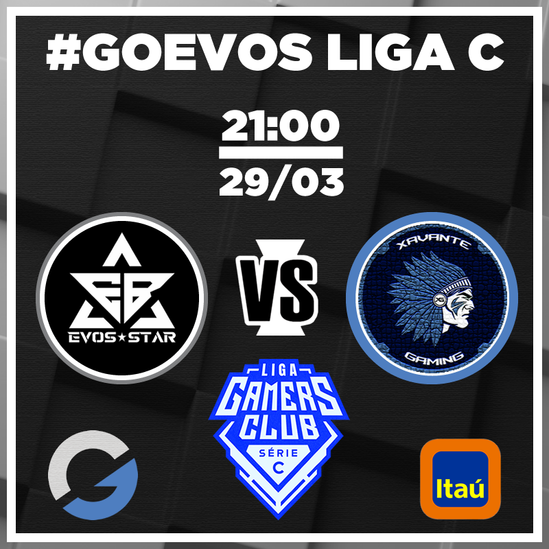 evosbrave's tweet photo. Agenda Série C
Hoje às 21:00, a line-up da EVOSSTAR tem compromisso na Liga Série C da Gamers Club.
VERSUS XAVANTE Gaming
Transmissão: https://t.co/EMcM4UAbpo
Uma iniciativa e realização de @GamersClubCS e @itau
#GoEvos #EvosStar #EvosBrave #LigaC https://t.co/6I4eGHnn3W