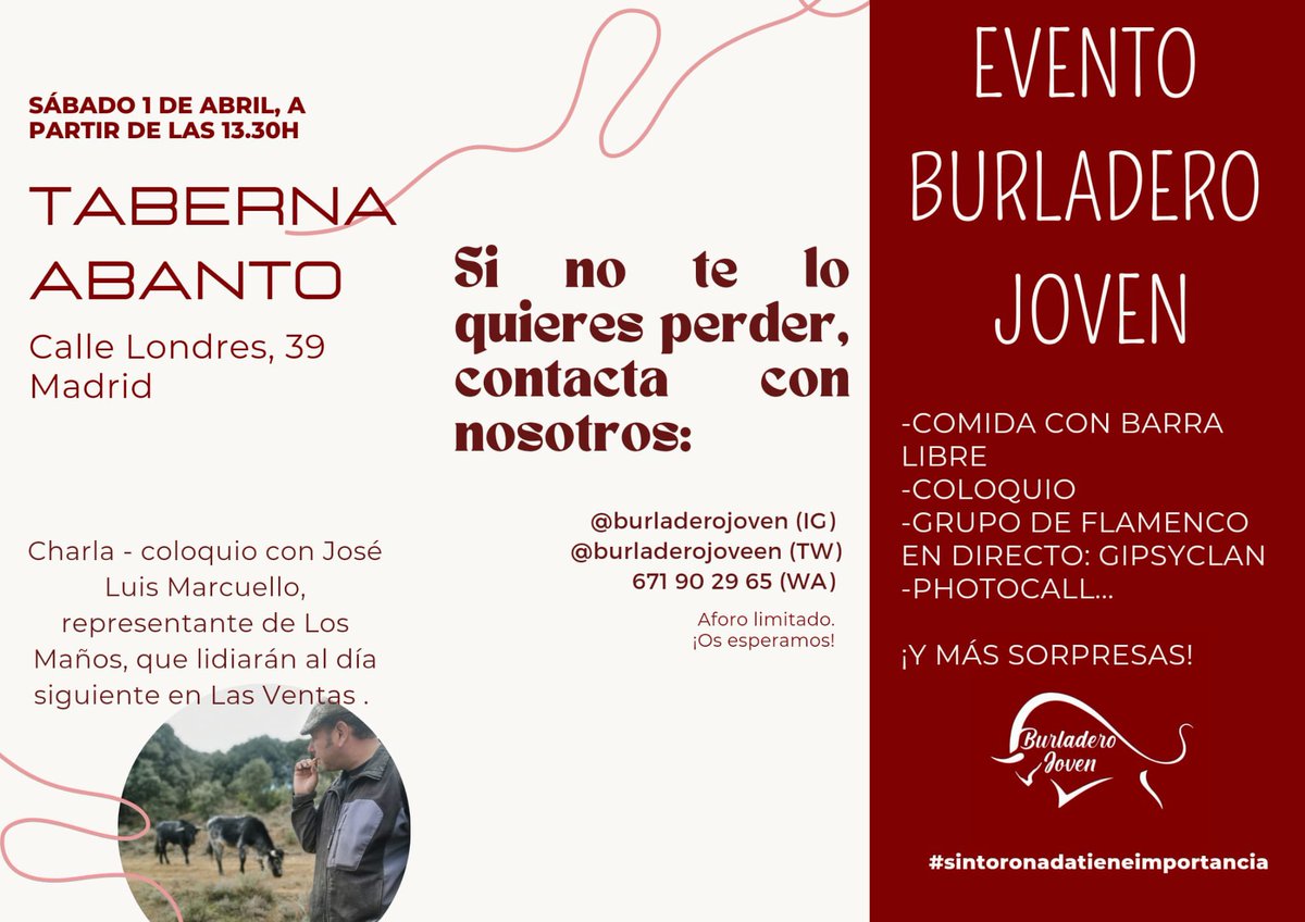 BurladeroJoveen's tweet photo. ¡Ganas de sábado, ganas de domingo! https://t.co/zqzapXYaR2