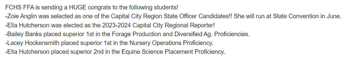 Take a look at our Flyer FFA students THRIVING at the Capital City Regional Paperwork Day! #FlyersThrive #FlyerPride #WeAllThrive @OneTeamFCS