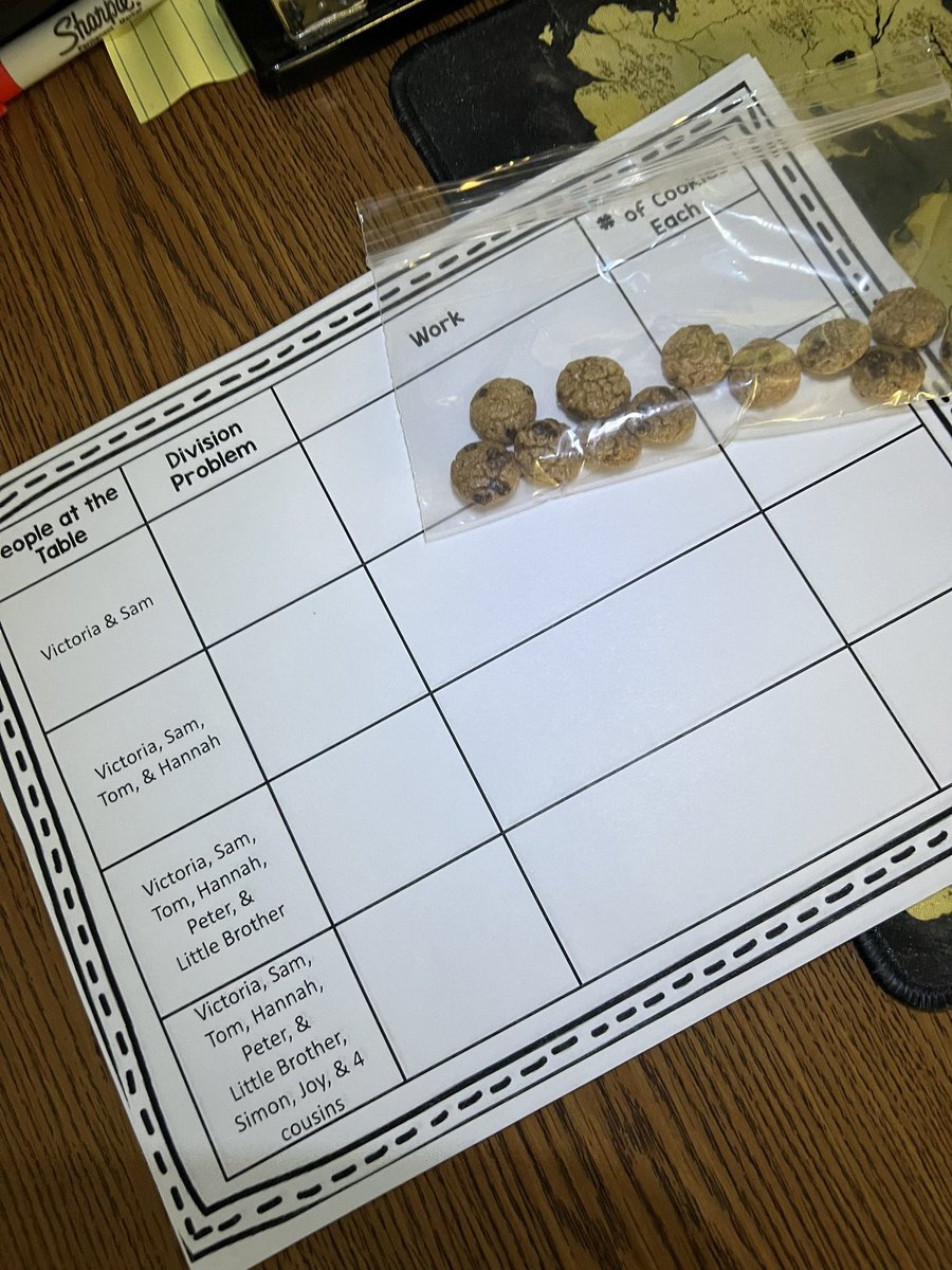 Today our class launched the division unit by learning to share in equal groups…hands on math and edible manipulatives are always a good, engaging idea! 🍪 <a href="/OgleElem/">Ogle Elementary</a> #oglestrong #cookiecrisp #2ndgradeDivision #TheDoorbellRang #AdventuresIn2ndGrade