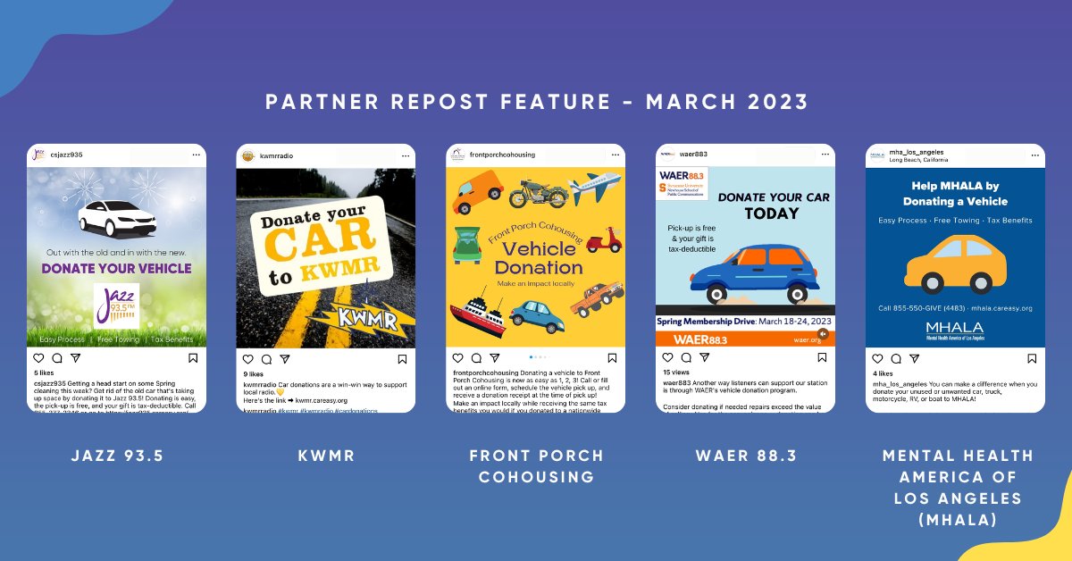 charitableauto's tweet photo. Rev up your engines and take a look at these March #VehicleDonation posts from our amazing partners! 🍀 Don't miss out on the chance to spread the word about our awesome #VehicleDonationProgram. Download social media content from our content portal to share with your supporters. https://t.co/JxHEoCFFR7