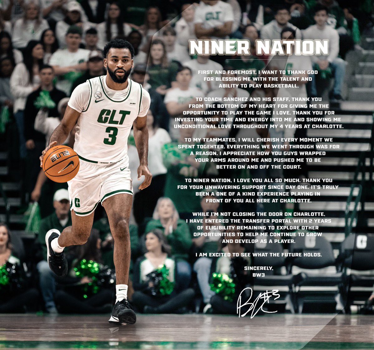 bgotit_'s tweet photo. My future is in God’s hands! Thanks you Niner Nation!💚🤙🏽 https://t.co/dxiOpMmARz