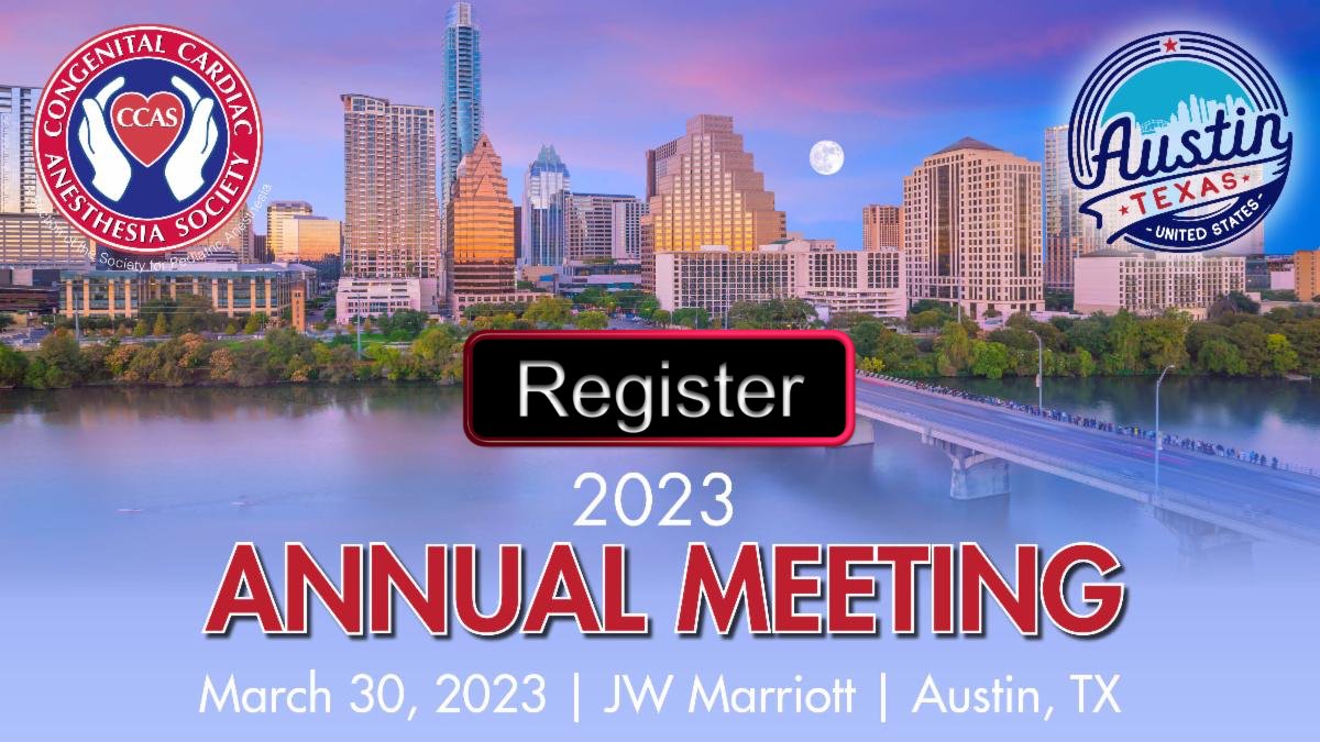 Registration is open today
Time: 5:30 - 6:00 PM CDT
Location: Lonestar Pre-Function South - 3rd Floor
www2.ccasociety.org/meetings/2023a…
#PedsAnes23 #PedAnes #anesthesiology #anesthesia