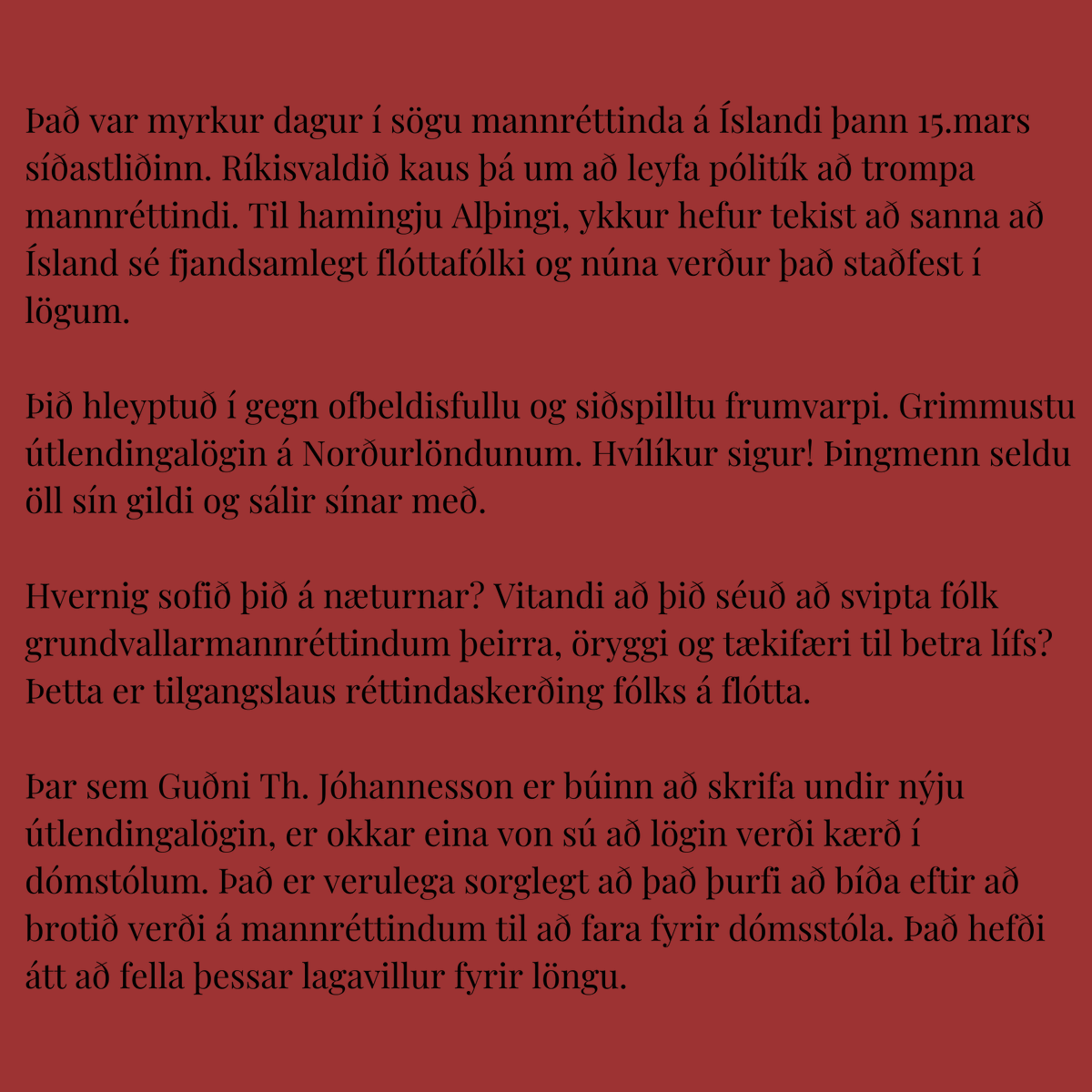fellumfrumvarp's tweet photo. Útlendingafrumvarpið er orðið að lögum.
Yfirlýsing Fellum frumvarpsins: Þráður https://t.co/6cLuF5clLf