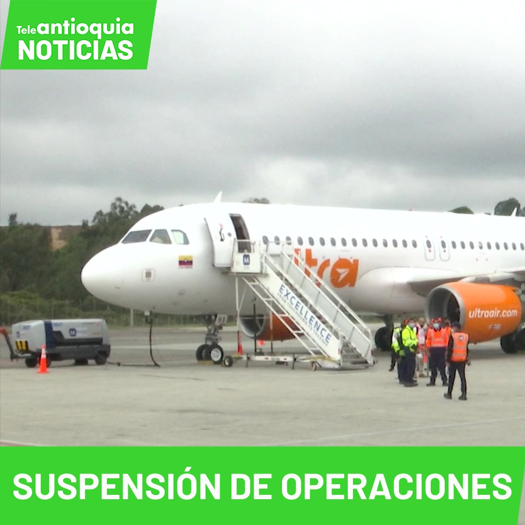 Teleantioquia's tweet photo. #Atención | #NoticiaEnDesarrollo | 

La aerolínea Ultra Air informó a todos sus usuarios que operará hasta este miércoles 29 de marzo, desde mañana sus aviones se quedarán en tierra.

Ampliación a las 7:00 p.m. en la emisión central de #TeleantioquiaNoticias https://t.co/mhMvND7Nd6