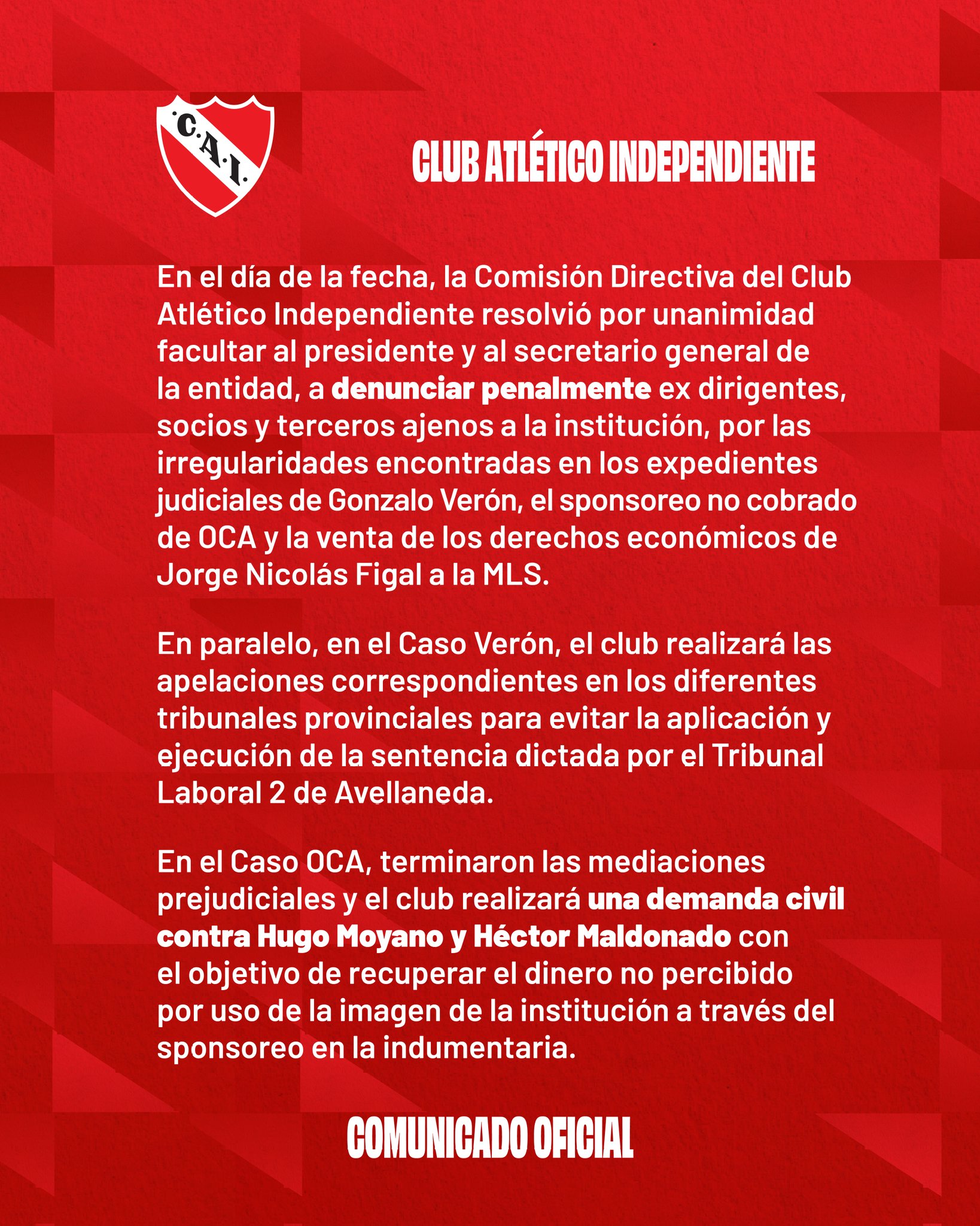 C. A. Independiente on X: El Club Atlético Independiente informa la  actualización de la cuota social para todas las categorías aprobada en  reunión de Comisión Directiva. Info y precios ➡️    /