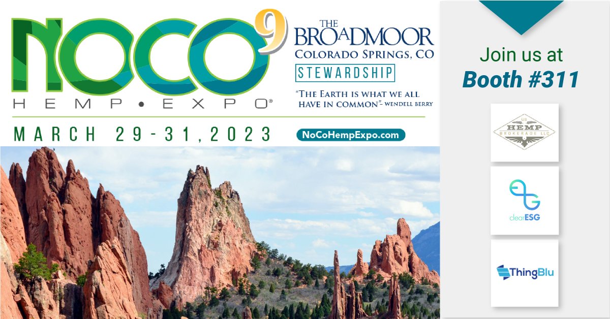 ThingBlu1's tweet photo. We look forward to seeing you at the ninth annual NoCo Hemp Expo in beautiful Colorado Springs on March 29-31
Don't forget to drop by at booth # 311 – We look forward to seeing you there!
#hemp #noco9 #ColoradoSprings @NoCoHempExpo
@clearESG1
@CannaWasteTrakr
@KPIPlaybook https://t.co/fxzrCvEhnE