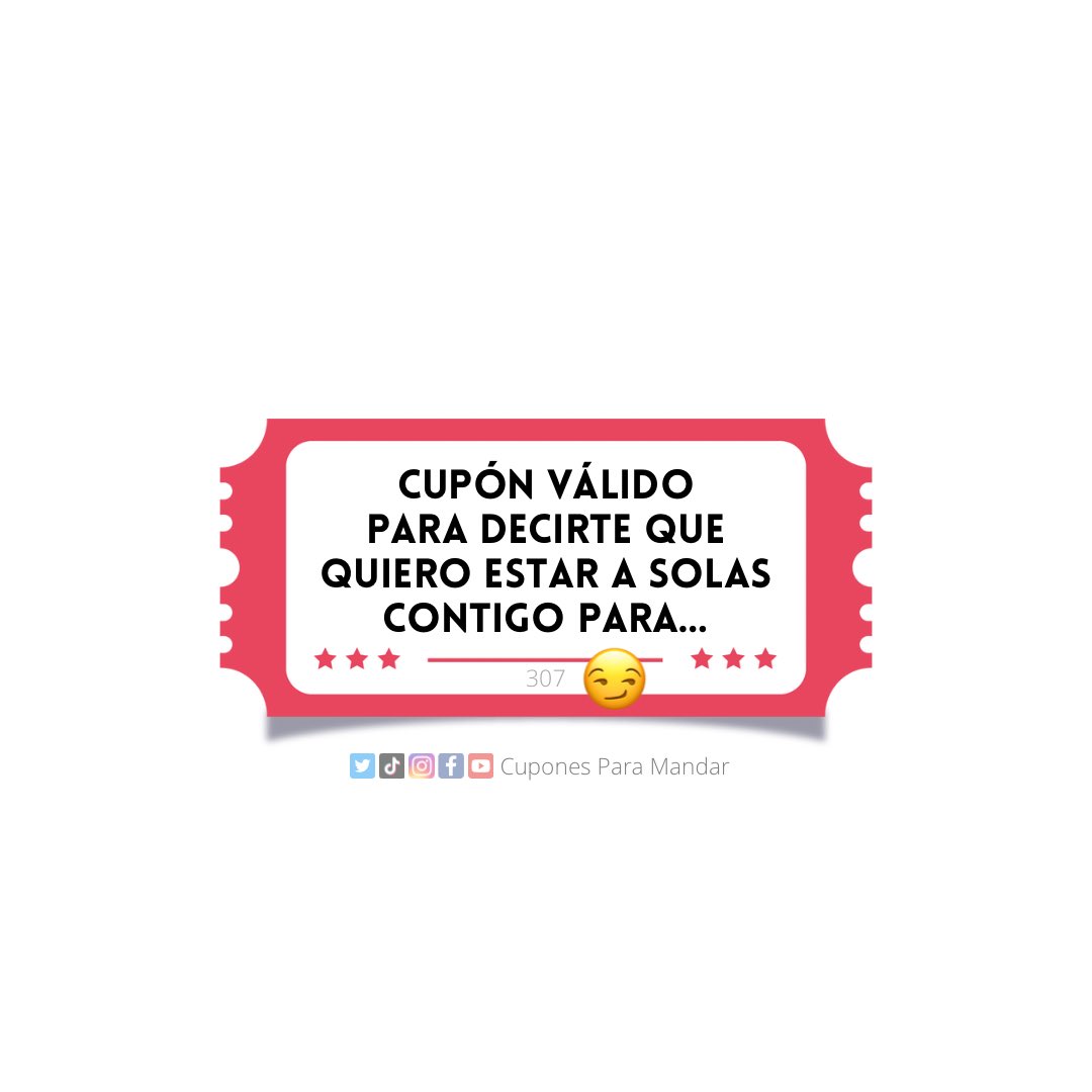 CuponesPaMandar's tweet photo. 🎟
.
#cuponesparamandar #cupones #cupón #cupónválido #cupónválidopor #cupónválidopara #mandarcupón #coupon #cuponero #Solos #Solas #Solxs #ASolas #ASolasContigo #TúYYoASolas https://t.co/BlqjBH30I8