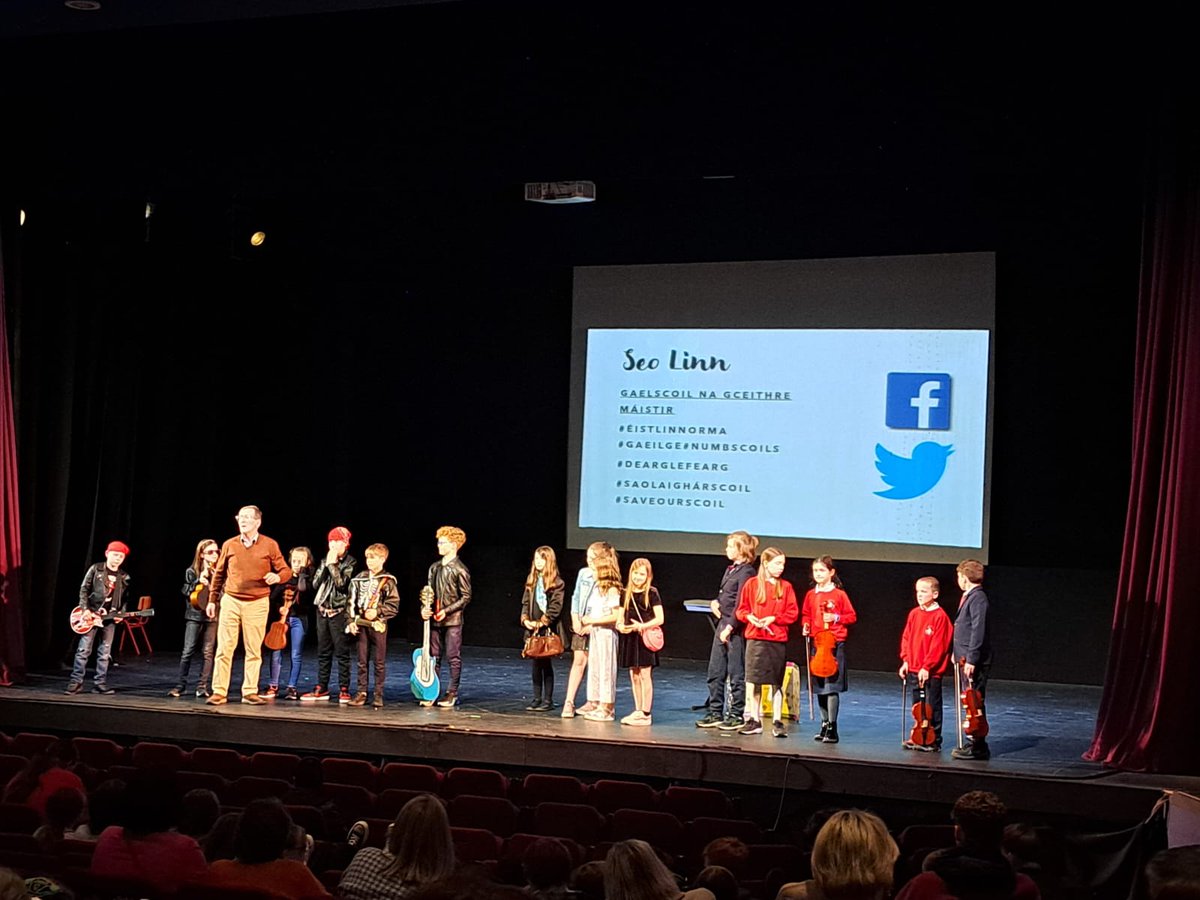 SaveOurScoil's tweet photo. Lastly today, we are so proud of our Rang 3 &amp; 4 for their outstanding performance at Féile Uladh at An Grianan Theatre, Letterkenny. MAITH THÚ GACH DUINE👏

#SaveOurScoil #NumbScoils #éistlinnNorma  #Gaeilge  #dearglefearg #SaolaighárScoil #dearmaddéanta
@NormaFoleyTD1 https://t.co/JkW7dmsDLq