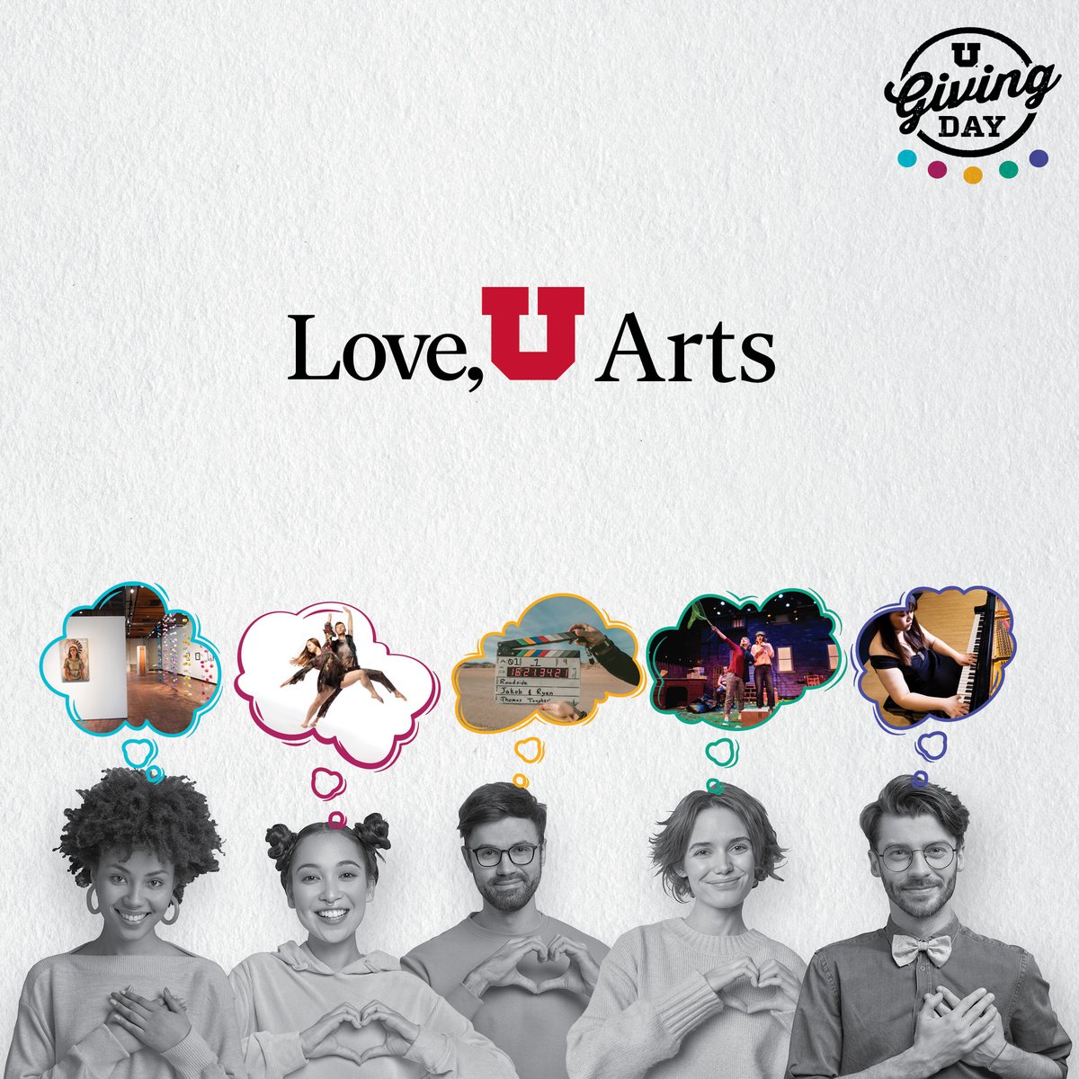 UofUFineArts's tweet photo. We feel the love❤️

$18,400+ in scholarship funding for fine arts students
150+ generous donors
50+ engaged CFA alumni 
1,850 minutes 
 
A world of creative potential, made possible by our community. Thank you. https://t.co/KnWtZHKQUA