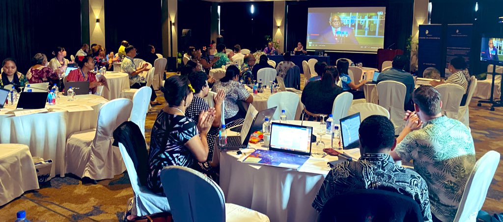 “Today we have witnessed a win for climate justice of epic proportions.”

Participants in the @ForumSEC conference on statehood & protection of persons affected by #sealevelrise celebrate this historic resolution & a new era of #climate negotiations @spc_cps #ICJAO4Climate