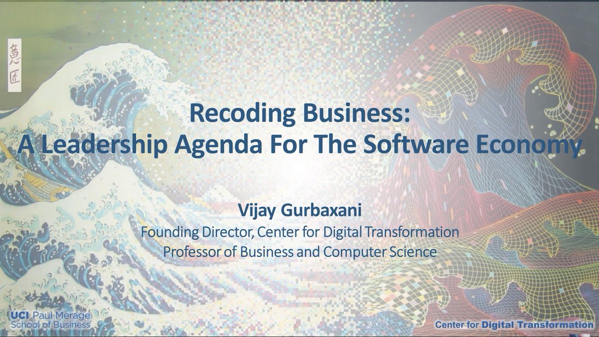 UCI's Center for Digital Transformation (@uci_cdt) on Twitter photo Inspiring to hear from @GubaxaniVijay, Founding Director of the Center for Digital Transformation, at the Digital Leadership Agenda 2023: Recoding Business conference.
Listen to more of the session here: youtu.be/dy6GmzmjRJo 
#digitaltransformation #softwareeconomy Inspiring to hear from @GubaxaniVijay, Founding Director of the Center for Digital Transformation, at the Digital Leadership Agenda 2023: Recoding Business conference.
Listen to more of the session here: youtu.be/dy6GmzmjRJo 
#digitaltransformation #softwareeconomy