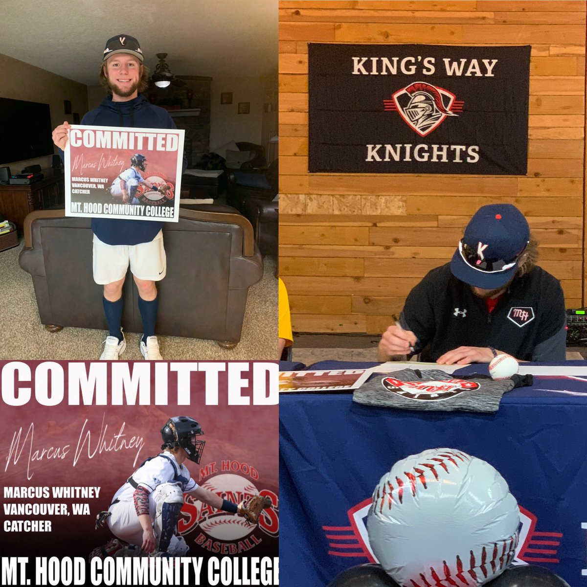mthoodbaseball's tweet photo. Excited to announce an athletic catcher and great student athlete from King’s Way Christan HS in Vancouver WA.  Everyone please welcome Marcus Whitney. #chessnotcheckers #Classof2023 https://t.co/B88kpzrfks